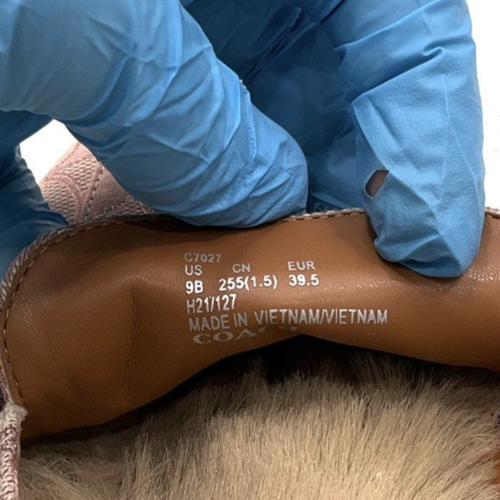 Coach Designer Pink Signature Canvas Fur Lined Sienna Slides Loafers Size 9B - Picture 10 of 11